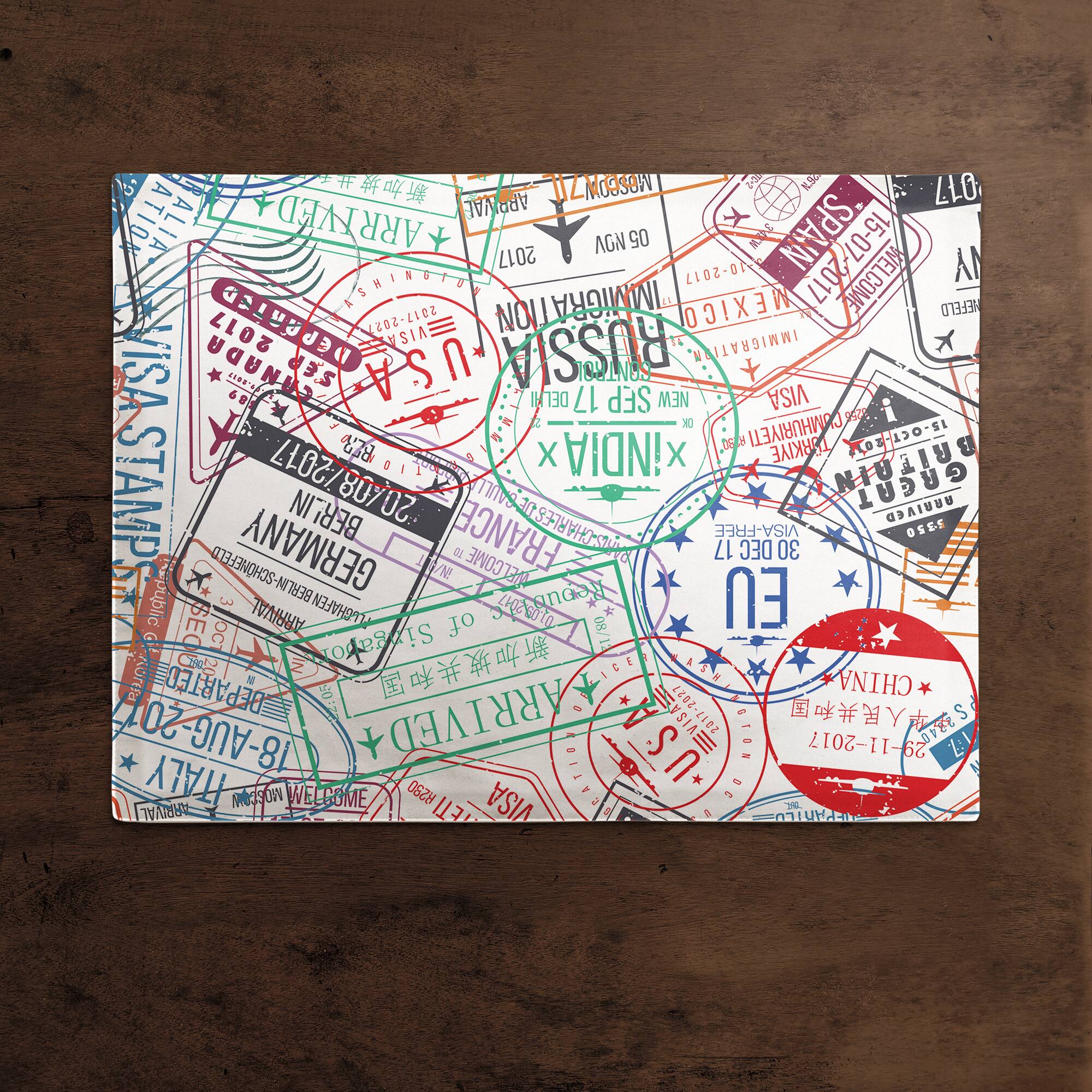 World Stamps 18" x 14" Cotton Twill Placemat